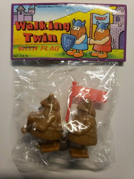 Vintage Ramp Walker Twin Header Toy  Old Vending Stock New Old Stock Viking Men