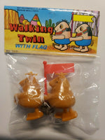 Vintage Ramp Walker Twin Header Toy  Old Vending Stock New Old Stock Brown Men