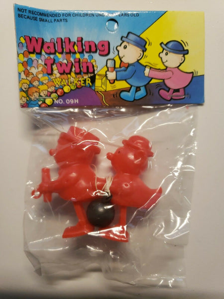 Vintage Ramp Walker Twin Header Toy  Old Vending Stock New Old Stock Red Men