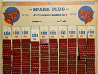 Vintage Spark Plug Horse Image Punch Board Tab Gambling Display Card NewOldStock