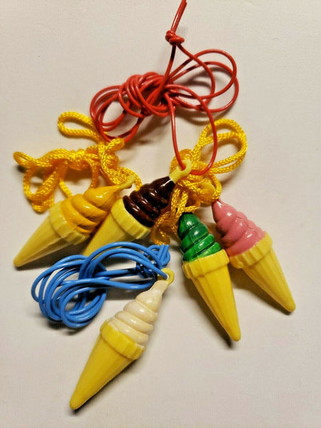 Vintage 5 Ice Cream Twist Cone Charm Necklace Vending Toys New Old Stock SKU 61