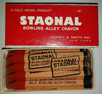 Vintage Binney & Smith Staonal Bowling Alley Red Hex Crayons New York New In Box