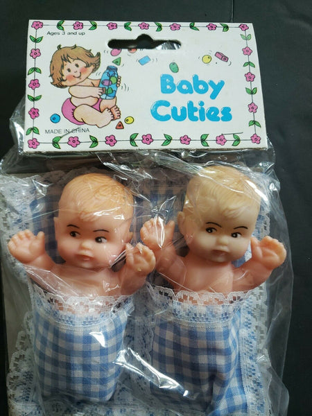 Vintage Dime Store New Pair of Blue Baby Cuties Sealed Package SKU 137
