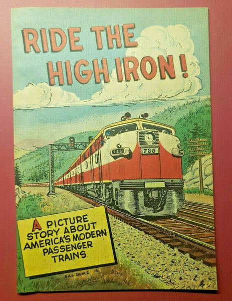 Vintage 1957 Ride The High Iron comic book Association of American Railroads F11