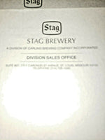 Vintage 2 Stag Beer Belleville Brewery Division Sales " Copy "Office Letterhead