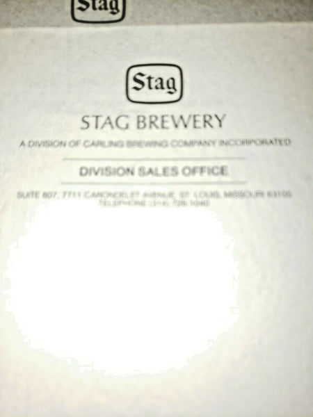 Vintage 2 Stag Beer Belleville Brewery Division Sales " Copy "Office Letterhead