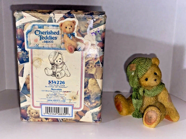 Cherished Teddies Meredith "You're As Cozy As A Pair Of Mittens" Figurine U8
