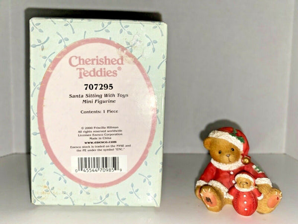 Cherished Teddies Santa Sitting With Toys Mini Figurine U8