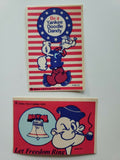 Popeye 1975 Bicentenial Stickers King Feature Set of 2 New Old Stock Stickers