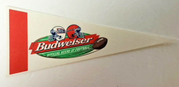 Vtg Budweiser Beer Football Mini Pennant Anheuser Busch Size 4 x 10 aprx. U138