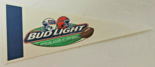 Vtg  Bud Light Beer Football Mini Pennant Anheuser Busch Size 4 x 10 aprx. U138