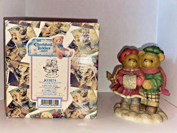 Cherished Teddies "When I Count My Blessings I Count You Twice" Figurine U8