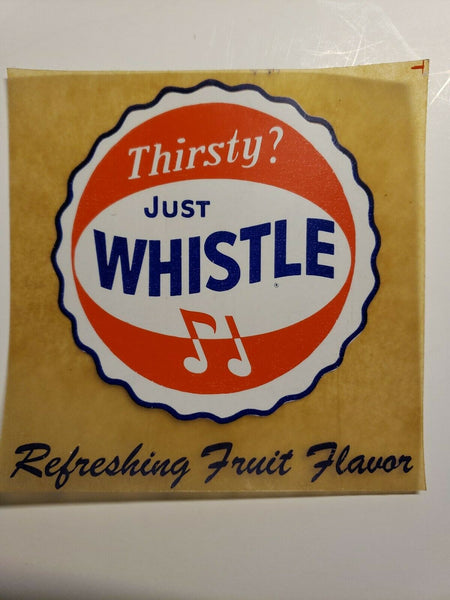 Vintage 2 Whistle Soda Pop Decal Sticker New Old Stock 1950's Sticker (STSKU16)