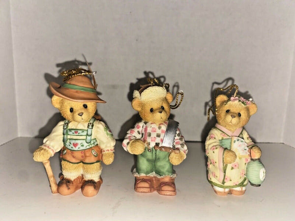 Cherished Teddies Lot Of Three Japan, Canada, And Germany Figurines U8