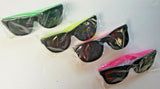 1980's Vintage Neon Sunglasses New Sealed Set of 4 Green Yellow Orange Pink U168