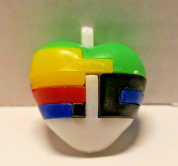 Vintage 1960s Plastic Keychain Puzzle Vending Charm Gumball Machine Heart  NOS