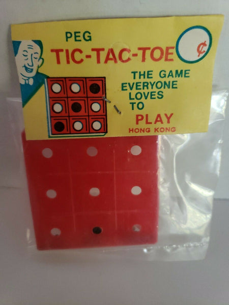 Vintage Peg Tic-Tac-Toe Game Dime Store Vintage Toy Hong Kong 1960's NOS