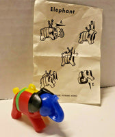 Vintage 1960s Plastic Keychain Puzzle Vending Charm Gumball Machine Elephant NOS