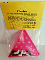 Vintage Triangle Checkers Game Dime Store Vintage Toy Hong Kong 1960's NOS