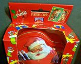 Coca-Cola Playing Cards 2 Sealed Bicycle Decks Collector Tin Santa Claus NOS U72