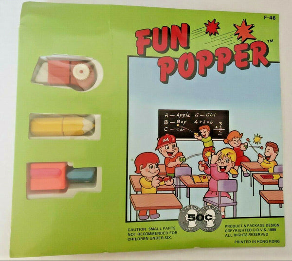 Vintage 3 Fun Popper 1989 Store Vending Display Box  New Old Stock