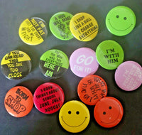 Vtg 1980's Humorous Metal/Plastic Pins Randomly Selected Lot of 10 NOS SKU 171