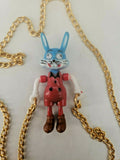 Vintage Rabbit Somersault Prize Jewelry-Googly Eyes Necklace Dime store SKU124