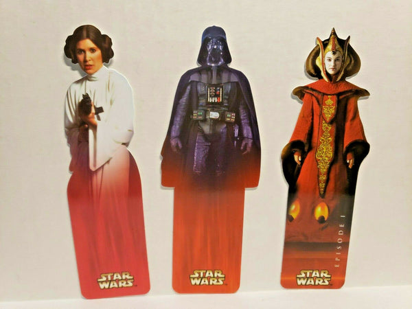 Star Wars Episode 1 Bookmarks Lot New 3 Darth Vader,Princess Leia,Queen Amidala