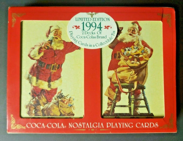 1994 Limited Edition Coca-Cola Playing cards (2 decks) in a Collectible Tin U72