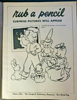 Vintage 1950 Saalfield Pub. Co. Rub A Pencil Surprise Pictures Will Appear