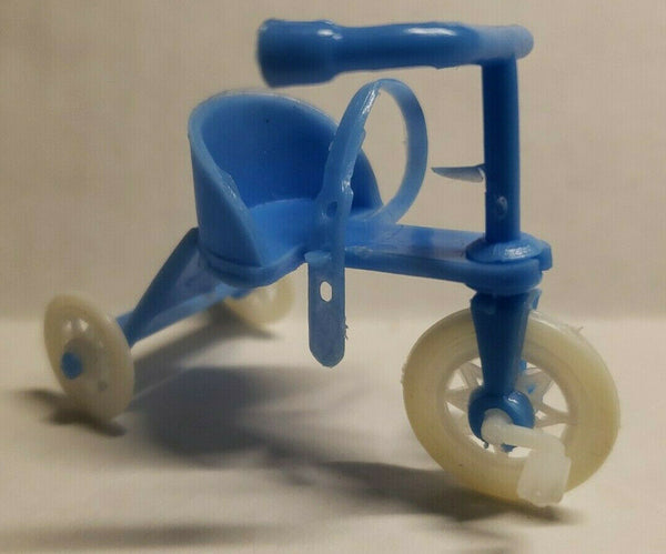 Vintage Baby Tricycle Cake Topper Decoration Blue with Baby Made in Hong Kong