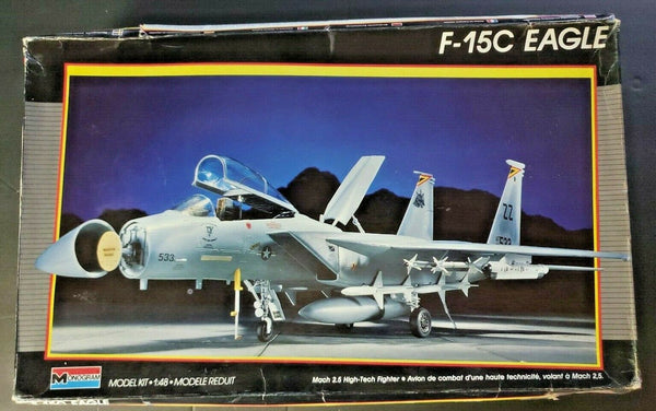 Vintage 1987 Monogram Model Kit #5823 F-15C Eagle 1/48 Scale NOS U146