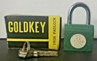 Vintage Gumball Vending Machine Goldkey Iron Padlocks Green Old Vending Stock 311