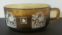 Anheuser Busch Eagle Snacks Amber Glass Nut Bowl Dish Vintage Anchor Hocking USA