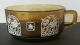 Anheuser Busch Eagle Snacks Amber Glass Nut Bowl Dish Vintage Anchor Hocking USA