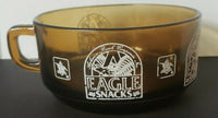 Anheuser Busch Eagle Snacks Amber Glass Nut Bowl Dish Vintage Anchor Hocking USA