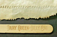 Vintage 1950's  Dairy Queen Dilly Bar Bag with Imprinted Dilly Bar Stick New