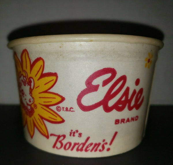 Elsie The Cow Borden Dairy Ice Cream 5 oz Waxed Cups New Old Unused Stock