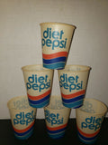 6 Diet Pepsi Cola Sample 4 oz Waxed Soda Cups Old Unused Store Stock