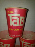6 Enjoy Tab Sugar Free Sample 4 oz Waxed Soda Cups Coca Cola Co Old Store Stock