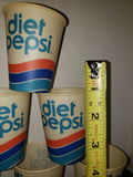 6 Diet Pepsi Cola Sample 4 oz Waxed Soda Cups Old Unused Store Stock