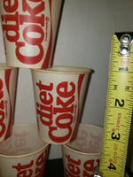 6 Taste Diet Coke Sample 4 oz Waxed Soda Cups Old Unused Store Stock