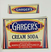 Vintage Gargers Cream Soda Label North St Louis Mo