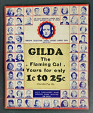 Old Hollywood Movie Film Star Punch Board Gambling Gilda The Flaming Gal Prize