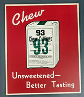Chew 93 Cigar Cuttings Sign John Weisert Tobacco St Louis Mo Old Store Stock