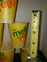 Vintage Lot of 6 Mello Yello Enjoy Sample 4 oz Waxed Soda Cups Coca Cola Co New