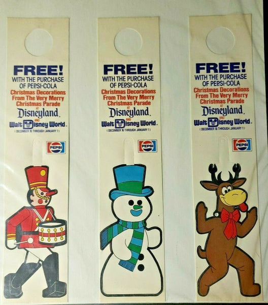 Vintage Pepsi Cola Bottle Ringers Christmas Ornaments  Walt Disney Disneyland
