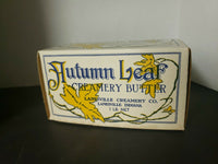 Vintage 1940's  Autumn Leaf Waxed Creamery Butter Box New  Old Stock