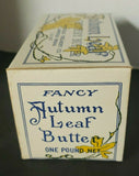 Vintage 1940's  Autumn Leaf Waxed Creamery Butter Box New  Old Stock