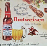 Vintage Rare 1990's Budweiser Brewing Beer Chart Poster King of Beers NOS P-74